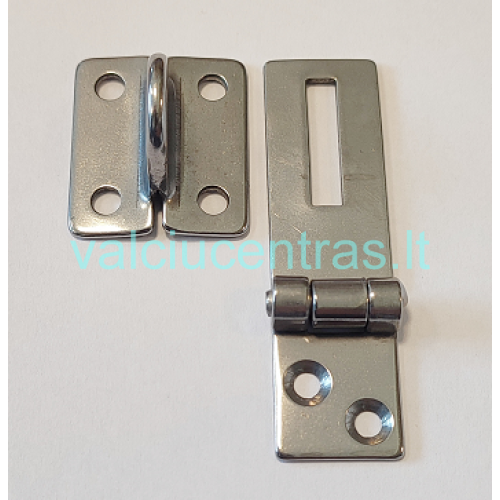 Nerūdijančio plieno lankstas - užraktas 18 x 67 mm
